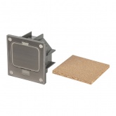 Люк в бетон ЭРА ОФИС 18-6001-03 с розеткой и установочной коробкой, защелка IP66 серый