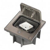 Люк в бетон ЭРА ОФИС 18-6002-03 с розеткой и установочной коробкой, под шестигранник IP66 серый