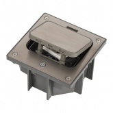 Люк в бетон ЭРА ОФИС 18-6002-03 с розеткой и установочной коробкой, под шестигранник IP66 серый