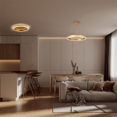 Светильник светодиодный управляемый накладной Feron AL5880 80W 3000К-6500K IP20 с пультом золото