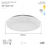 Светильник светодиодный ЭРА SPB-6 Sparkle 18-4K 18W 4000К 1260 Lm 350x107 мм 576955