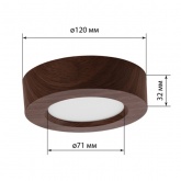 Светильник светодиодный TDM накладной круг Даунлайт СПО 6 Вт 3000K (венге) 120х32мм