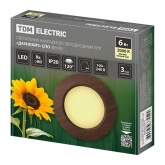 Светильник светодиодный TDM накладной круг Даунлайт СПО 6 Вт 3000K (венге) 120х32мм