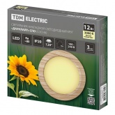 Светильник светодиодный TDM накладной круг Даунлайт СПО 12 Вт 3000K (сосна) 170х32мм