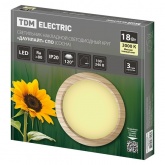 Светильник светодиодный TDM накладной круг Даунлайт СПО 18 Вт 3000K (сосна) 225х32мм