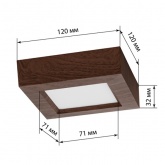 Светильник светодиодный TDM накладной квадрат Даунлайт СПО 6 Вт 3000К (венге) 120х120х32мм