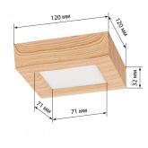 Светильник светодиодный TDM накладной квадрат Даунлайт СПО 6 Вт 3000K (сосна) 120х120х32мм