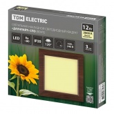 Светильник светодиодный TDM накладной квадрат Даунлайт СПО 12 Вт 3000K (венге) 170х170х32мм