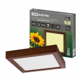 Светильник светодиодный TDM накладной квадрат Даунлайт СПО 18 Вт 3000K (венге) 225х225х32мм