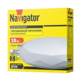 Светильник светодиодный 61 754 NBL-R10-18-4K-IP20-LED алмаз 18W 4000K 1200Lm 330x107mm корпус белый