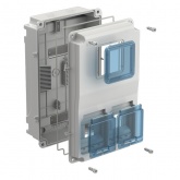 Корпус пластиковый влагозащищенный ИЭК KREPTA 5 ЩУРн-П 3/10 на 3-х фазный счетчик и 10 модулей IP66