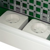 Щит мультимедийный встраиваемый SE City9 Box IT 36 модулей 3 ряда 2 розетки с прозрачной дверью