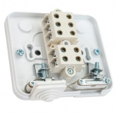 Коробка распаячная Systeme Electric 102х100х37 открытой проводки с клеммами 5х6 мм 40А белая IP44