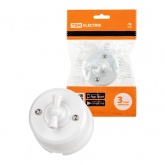 Накладной выключатель поворотный 1-клавишный проходной TDM Виви с ручкой (бантик) 10А белый