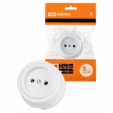 Накладная розетка TDM Виви 2П 10А 250В белая