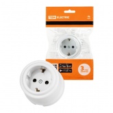 Накладная розетка TDM Виви 2П+З 16А 250В белая