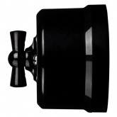 Накладной выключатель поворотный 1-клавишный TDM Виви проходной с ручкой (бантик) 10А черный