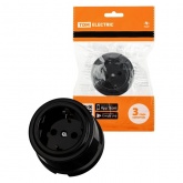 Накладная розетка TDM Виви 2П+З 16А 250В черная