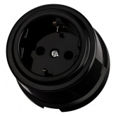 Накладная розетка TDM Виви 2П+З 16А 250В черная