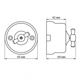 Накладной выключатель поворотный 1-клавишный TDM Виви проходной с ручкой (бантик) 10А слоновая кость (бежевый)