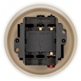 Накладной выключатель поворотный 1-клавишный TDM Виви проходной с ручкой (бантик) 10А слоновая кость (бежевый)