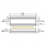Блок питания для светодиодной ленты Kaisen 250W 24V 0-10,42A -30+40°С IP67 250x90x40 mm