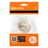 Накладная розетка TDM Виви 2П 10А 250В слоновая кость (бежевый)