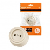 Накладная розетка TDM Виви 2П 10А 250В слоновая кость (бежевый)