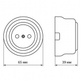 Накладная розетка TDM Виви 2П 10А 250В слоновая кость (бежевый)