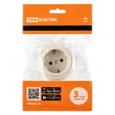 Накладная розетка TDM Виви 2П+З 16А 250В слоновая кость (бежевый)