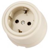 Накладная розетка TDM Виви 2П+З 16А 250В слоновая кость (бежевый)