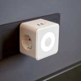 Двойник электрический Rexant Куб 2х2P+E 16А 2хUSB-A 2,4А, USB Type-C 3А ночник белый