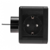 Двойник электрический Rexant Куб 2х2P+E 16А 2хUSB-A 2,4А, USB Type-C 3А ночник черный