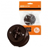 Накладной выключатель поворотный 1-клавишный TDM Виви проходной с ручкой (бантик) 10А коричневый