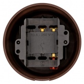 Накладной выключатель поворотный 1-клавишный TDM Виви проходной с ручкой (бантик) 10А коричневый