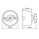 Накладной выключатель поворотный 2-клавишный TDM Виви с ручкой (бантик) 10А коричневый