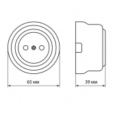 Накладная розетка TDM Виви 2П 10А 250В коричневая