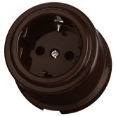 Накладная розетка TDM Виви 2П+З 16А 250В коричневая