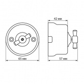 Накладной выключатель 1-клавишный TDM Болонь с ручкой (бантик) 10А фарфор белый