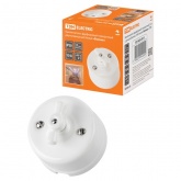 Накладной выключатель 2-клавишный TDM Болонь с ручкой (бантик) 10А фарфор белый