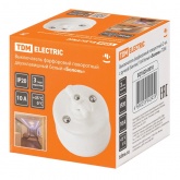 Накладной выключатель 2-клавишный TDM Болонь с ручкой (бантик) 10А фарфор белый