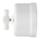 Накладной выключатель 2-клавишный TDM Болонь с ручкой (бантик) 10А фарфор белый