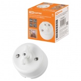 Накладной выключатель 1-клавишный проходной TDM Болонь с ручкой (бантик) 10А фарфор белый