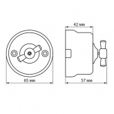 Накладной выключатель 1-клавишный проходной TDM Болонь с ручкой (бантик) 10А фарфор белый