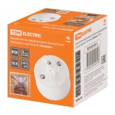 Накладной выключатель 1-клавишный перекрёстный TDM Болонь с ручкой (бантик) 10А фарфор белый