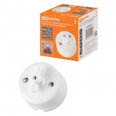 Накладной выключатель 1-клавишный перекрёстный TDM Болонь с ручкой (бантик) 10А фарфор белый