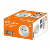 Накладная розетка TDM Болонь 2П 10А 250В фарфор белый