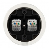 Накладная розетка RJ11 двойная TDM Болонь фарфор белый