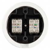 Накладная розетка RJ45 двойная TDM Болонь фарфор белый
