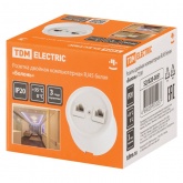 Накладная розетка RJ45 двойная TDM Болонь фарфор белый